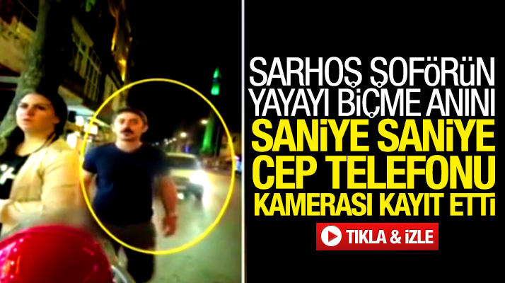 Samsun'da çiğ köfteciye giden Emre Temel'in otomobil tarafından ezilme anı