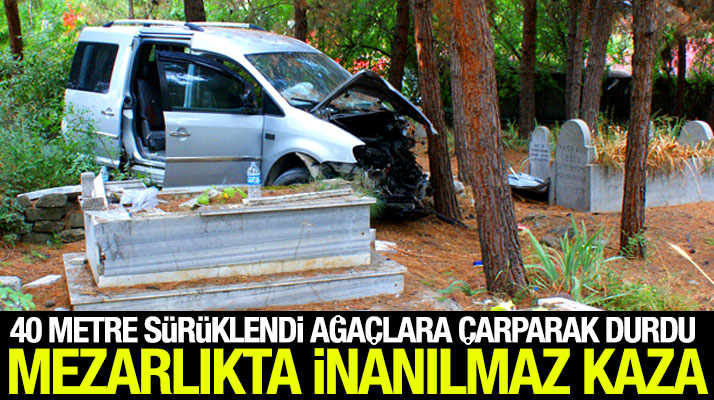 Samsun Vezirköprü'de mezarlıkta inanılmaz kamyonet kazası
