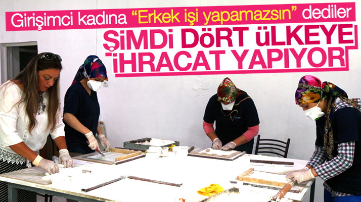 Samsun'da girişimci kadın Filiz Doğan doğal taş ve patlatma taş atölyesi kurdu