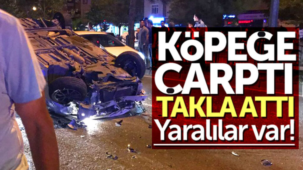 Samsun Atakum'da köpeğe çarpan otomobil takla attı, yaralılar var