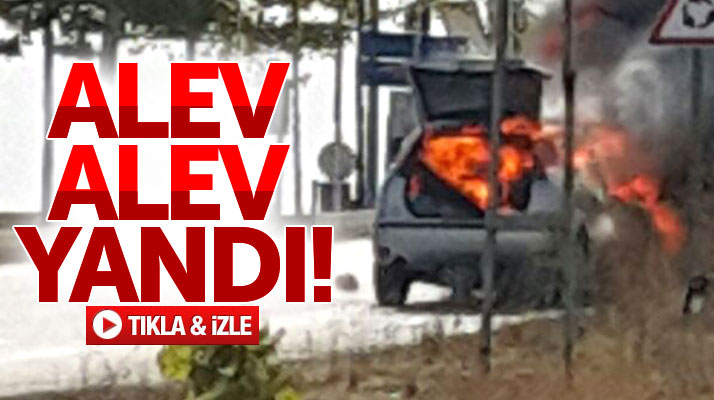 Samsun Atakum'da seyir halindeki bir otomobil alev alev yandı