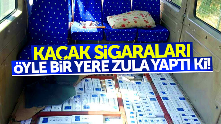 Samsun'da minibüsün taban kısmına zulalanmış 4 bin 50 kaçak sigara yakalandı