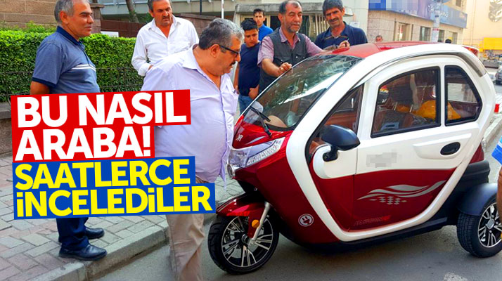 Samsun'da üç tekerlekli elektrikli mini otomobil ilgi odağı oldu