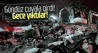 Samsun'da Çarşı 1919 binasını Büyükşehir gece saatlerinde yıktı