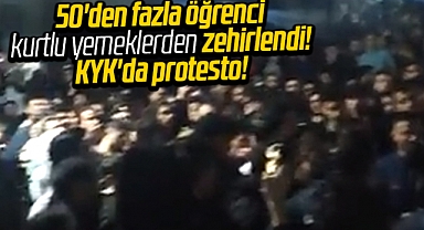 Samsun'da Karadeniz KYK'da gıda zehirlenmeleri protesto edildi