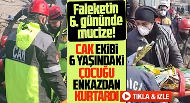 Canik Belediyesi CAK ekibi deprem enkazından 6 yaşındaki çocuğu kurtardı