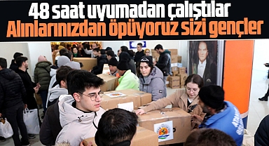 Samsun'da Atakumlu gençler deprem bölgesi için 48 saat uyumadan çalıştı