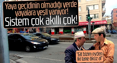 Samsun'da bu caddede yaya geçidi yok ama yayalar için yeşil ışık yanıyor
