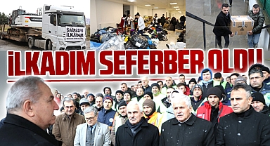 Samsun'da İlkadım Belediyesi deprem bölgesi için seferber oldu