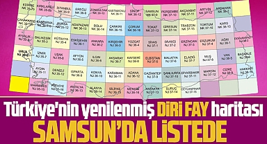 Samsun'da o haritada! Türkiye'nin diri fay hattı haritası yayınlandı