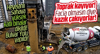 Samsun'da Recep Tayyip Erdoğan Bulvarında yaşanan heyelana fore kazıklı önlem
