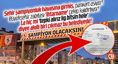 Samsun'da Samsunspor için asılan Şampiyon Olacaksın pankartına ihtarname çekildi