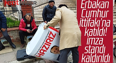 Samsun'da Yeniden Refah Partisi Erbakan için kurduğu imza standını kaldırdı