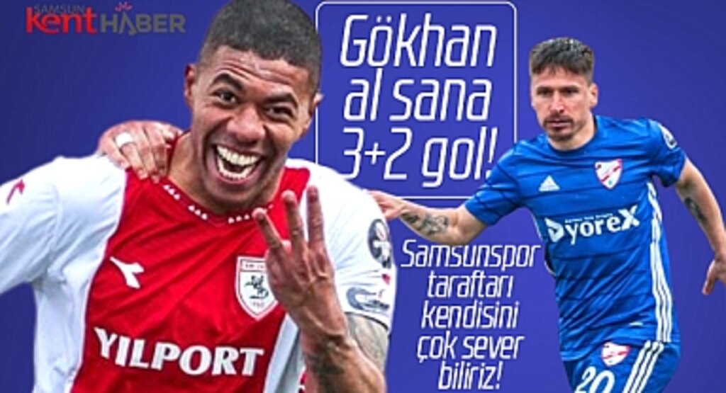 Samsunspor fırtına gibi esti Gökhan al sana 5 gol