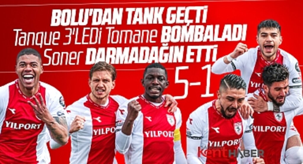 Yılport Samsunspor, Dyorex Boluspor'u 5-1 yenerek darmadağın etti