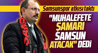 AK Parti Samsun 1. sıra milletvekili adayı Mehmet Muş Samsunspor atkısı taktı