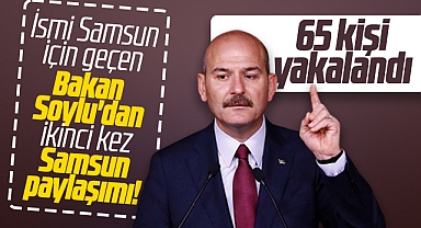 Bakan Soylu Samsun merkezli operasyonda 65 kişinin yakalandığını duyurdu