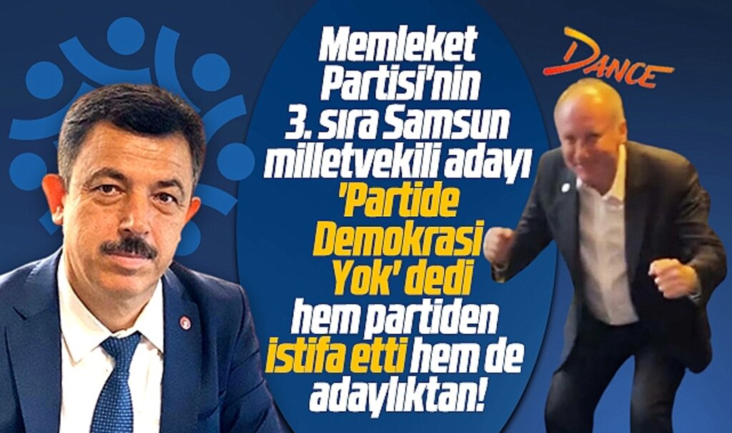 Memleket Partisi 3. sıra Samsun milletvekili adayı Rüstem Kara, partiden istifa etti