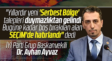 Samsun İYİ Parti Grup Başkanvekili Dr. Ayhan Ayvaz'dan yeni Serbest Bölge eleştirisi
