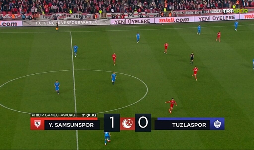 Samsunspor Tuzlaspor'u 1-0 yendi