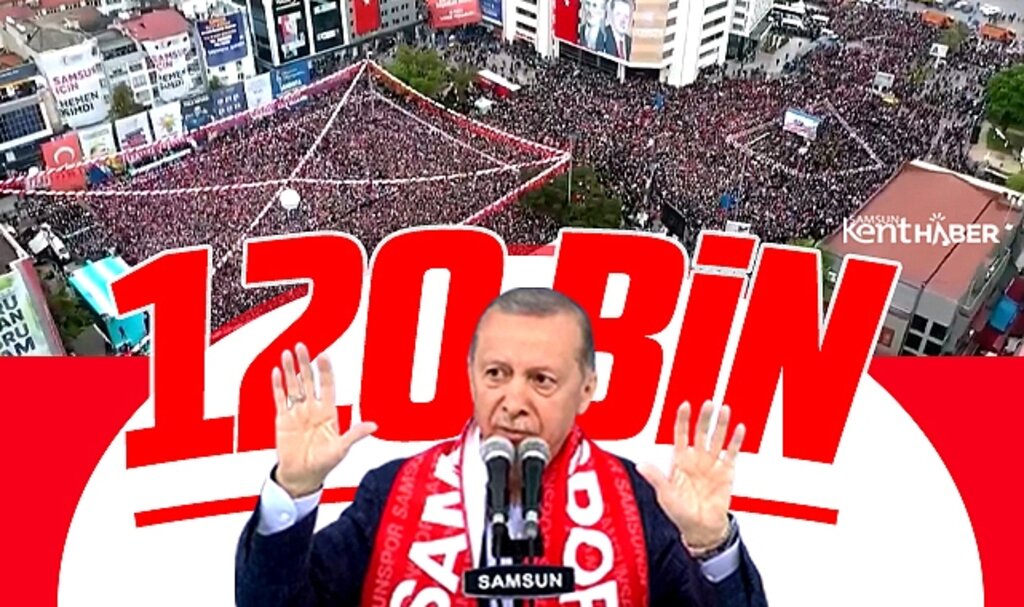 Cumhurbaşkanı Erdoğan Samsun mitingine katılım sayısını 120 bin olarak açıkladı