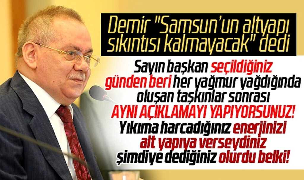 Samsun Büyükşehir Başkanı Demir açıkladı! Samsun'un altyapı sıkıntısı kalmayacak