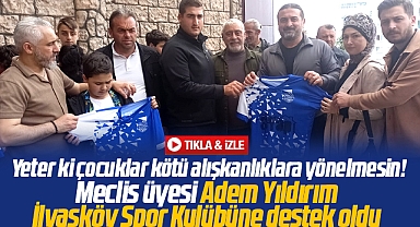 Samsun'da meclis üyesi Adem Yıldırım İlyasköy Spor Kulübüne forma desteği verdi