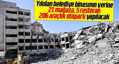 Samsun'da yıkılan Büyükşehir hizmet binasının yerine 21 mağaza, 5 restoran yapılacak