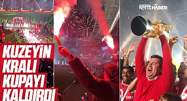 Samsunspor muhteşem törenle şampiyonluk kupasını kaldırdı