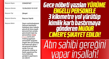 Samsun Büyükşehir'de engelli personel müdürü CİMER'e şikayet etti