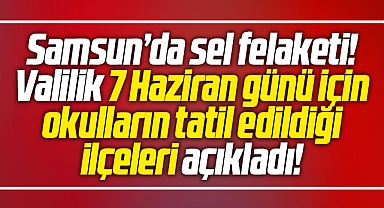 Samsun'da sel felaketi! 7 Haziran günü okulların tatil edildiği ilçeler açıklandı