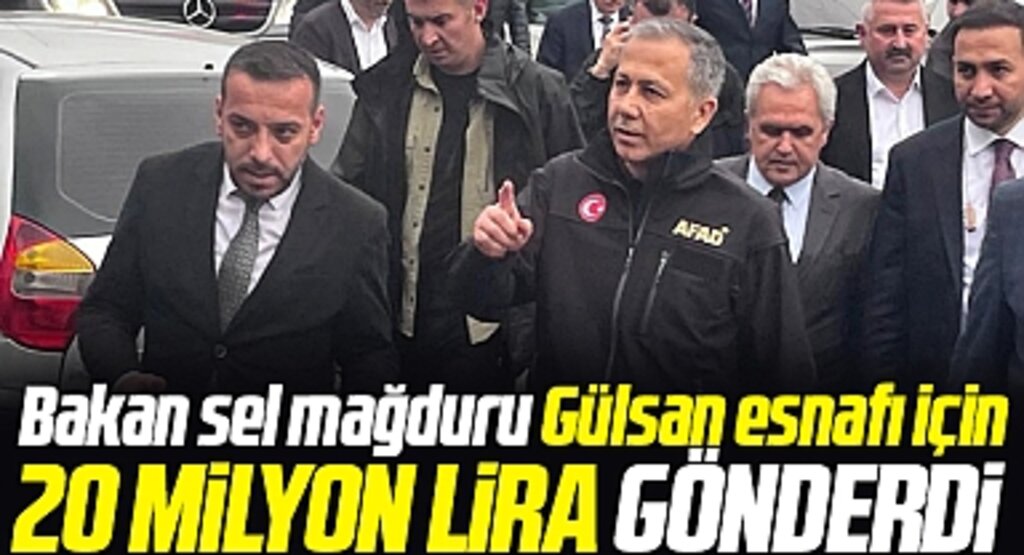 Samsun'da selden zarar gören Gülsan esnafına Bakan Yerlikaya 20 milyon gönderdi