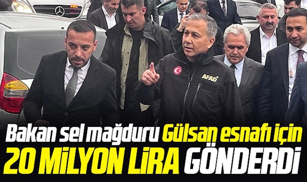 Samsun'da selden zarar gören Gülsan esnafına Bakan Yerlikaya 20 milyon gönderdi