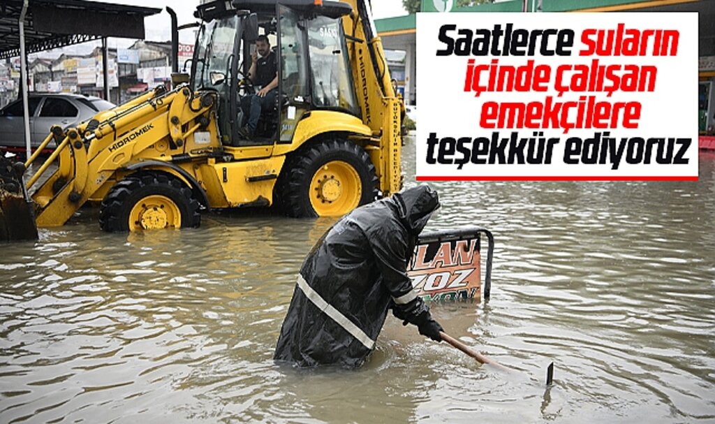 Samsun'da yağmurun neden olduğu taşkınlara saatlerce sular içinde müdahale ettiler