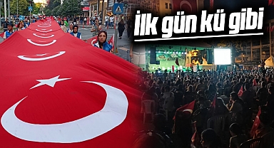 Samsun'da 15 Temmuz'un 7. yılında yürüyüş ve Cumhuriyet Meydanında anma yapıldı