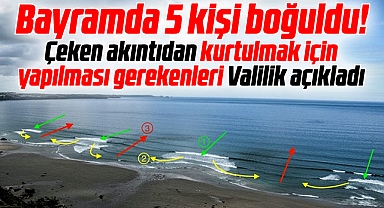 Samsun'da denize giren 5 kişi boğuldu! Samsun Valiliği RİP uyarısı yaptı!