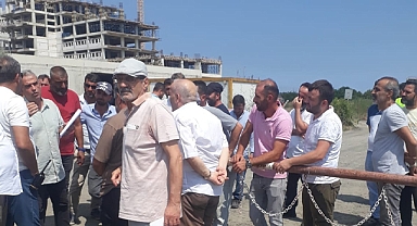 Samsun'da Tekkeköy Devlet Hastanesi inşaatında şok! İşçiler iş bıraktı