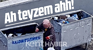 Samsun'da çöpe atılan üzüm ve domatesleri toplayan yaşlı kadın yürek dağladı