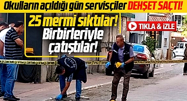 Samsun'un Bafra ilçesinde öğrenci servisi şoförleri silahla çatışarak dehşet saçtı!