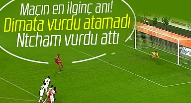 Samsunspor Gaziantepspor maçında ilginç penaltı atışı anı! Dimata kaçırdı Ntcham attı