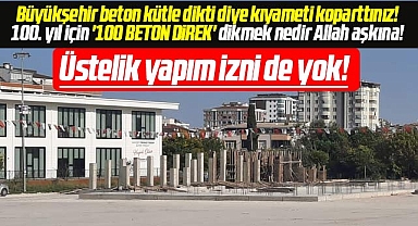 Samsun'da Atakum Kent Meydanına anıt için 100 beton direk dikildi!