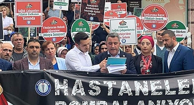 Samsun'da Sağlık-Sen üyeleri İsrail'i protesto etti