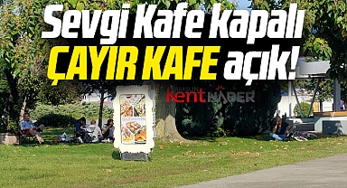 Samsun'da Sevgi Kafe'nin kapalı olması nedeniyle vatandaş yeşil alanlara oturuyor