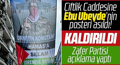 Samsun'da Çiftlik caddesine Ebu Ubeyde'nin posteri asıldı! Zafer Partisi açıklama yaptı
