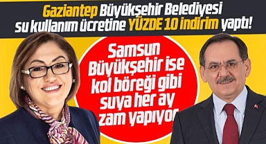 Samsun'da içme suyuna her ay zam Gaziantep'te ise yüzde 10 indirim