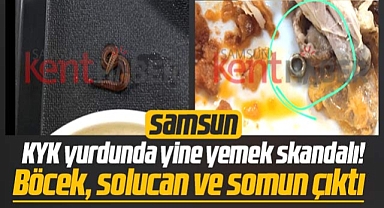 Samsun'da Karadeniz Kız Yurdunda yemekten solucan ve somun çıktı!