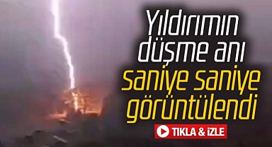 Samsun'da ormanlık alana düşen yıldırım saniye saniye görüntülendi