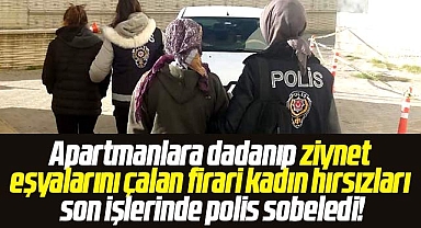Samsun'da apartmanlara dadanan firari iki kadın hırsızı polis sobeledi