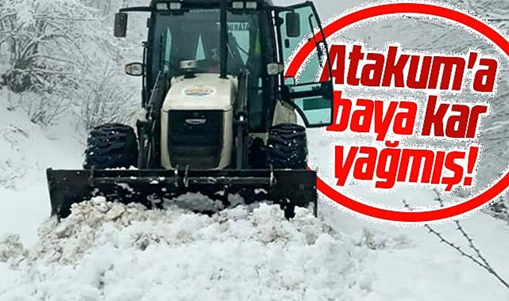 Samsun'un Atakum ilçesinde yüksek kesimlere yoğun kar yağdı