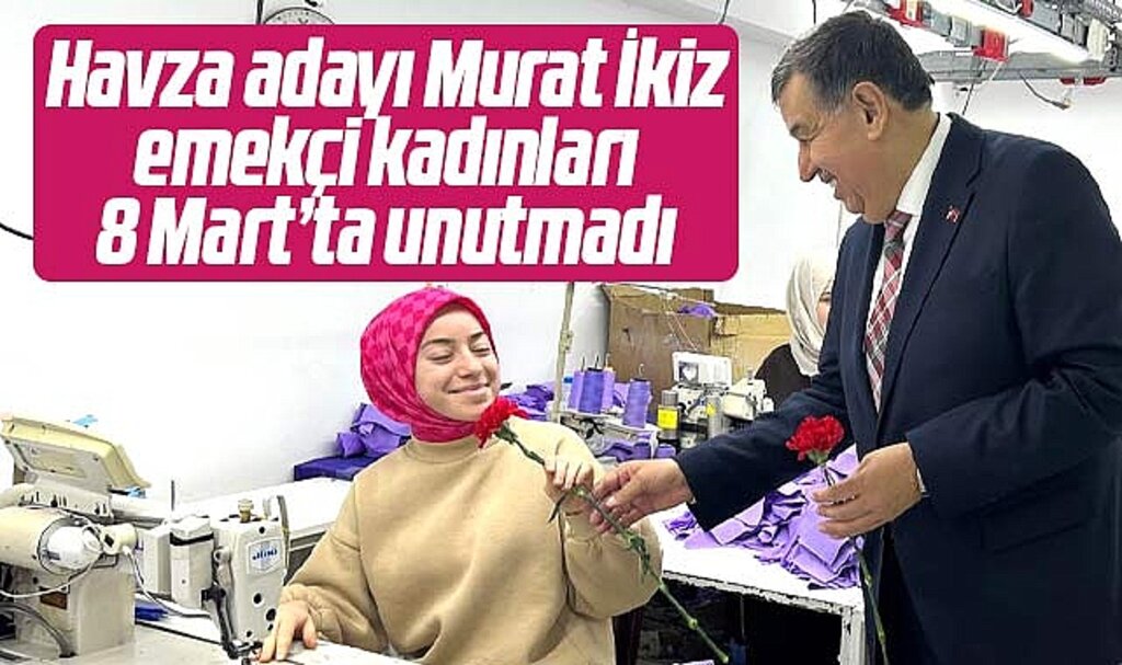 AK Parti Havza Belediye Başkan adayi Murat İkiz 8 Mart'ta karanfil dağıttı